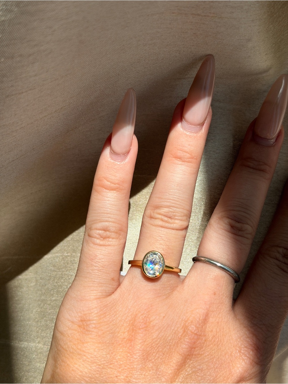 Moissanite Oval Ring - Picture 5 of 5